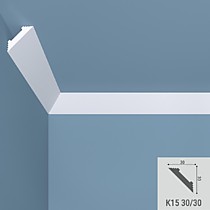 К15 30х30х2000мм Карниз потолочный XPS-полимер загрунтованный BelloDeco (31)